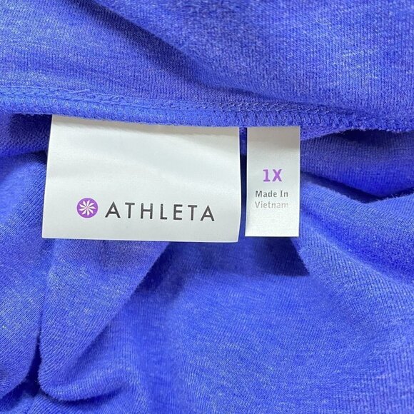 ATHLETA Hoodie Scuba Pullover Kangaroo Pocket Blue 1X H-34 - Picture 14 of 16
